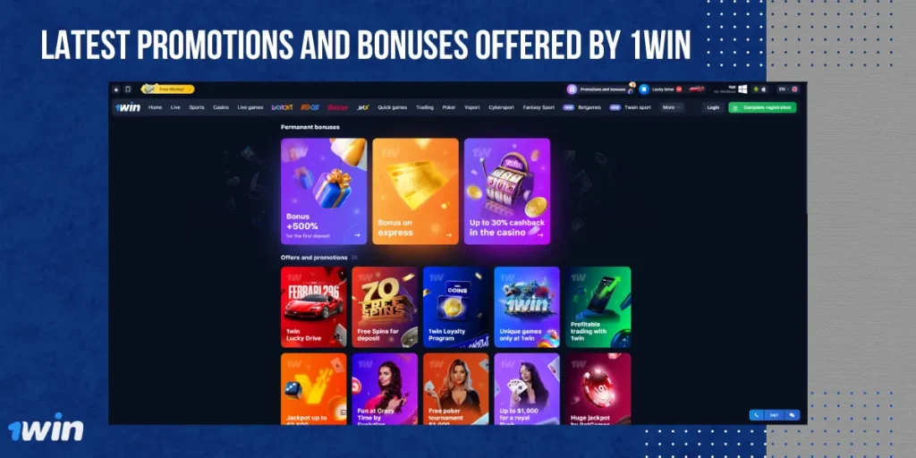 Latest Promotions and Bonuses Offered by 1Win